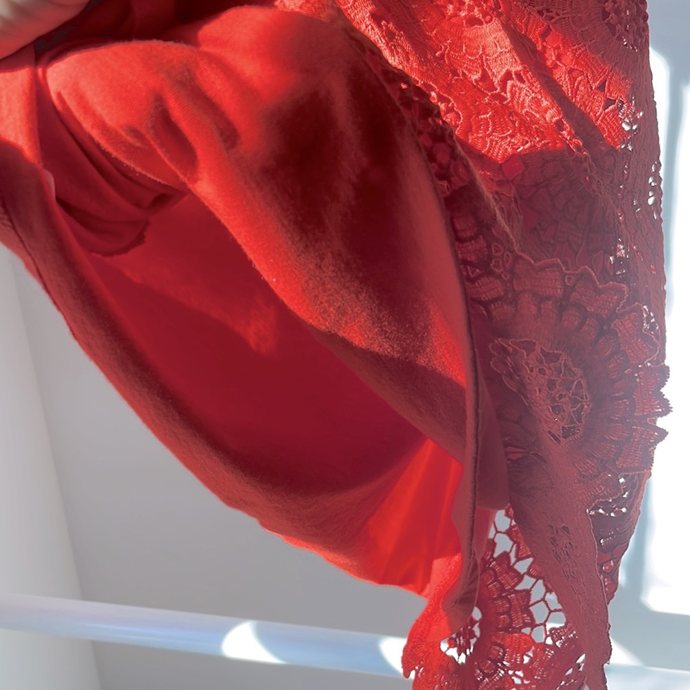 LOFT XSP Red/Orange Lacey Tank Top - Picture 7 of 8